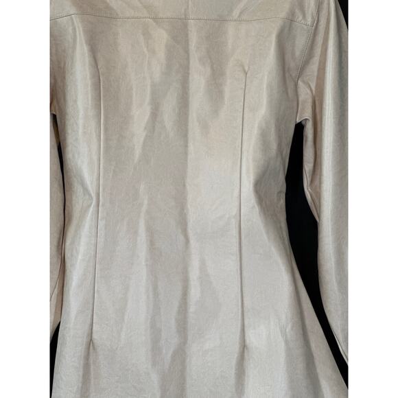 FORMING Faux Leather Button Shirt S Shacket Classic Luxury Retro Streetwear - Picture 8 of 16